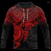 Herrtröjor tröjor samoa polynesisk röd sköldpadda 3d tryck hoodie man kvinnor harajuku outwear dragkedja pullover tröja avslappnad unisex