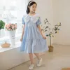 Girl's Es Children Cotton 2022 Summer Girls Puff Sleeve Princess Dress Elegant Kids Party Clothing Casual #6991 0131