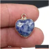 Charms Delicate Natural Stone Heart Rose Quartz Lapis Lazi Turquoise Opal Pendant Diy For Armband Halsbandörhängen Jycken Dhgarden Dhdze