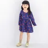 女の子の新しい1〜7年の女の女の子の花のプリントかわいいes服子供サマープリンセス子供パーティーボールページェントドレス服