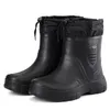 Bottes EVA imperméable travail hommes pêche en plein air antidérapant mâle chaussures en peluche chaud confortable loisirs mode chaussures plates Botas Hombre 230201