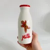 Teller Weihnachtsgeschirr Teller Keramikbecher Milchflasche Cartoon Lebkuchenmann Steak Dessert Abendessen Behälter