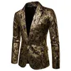 Abiti da uomo Blazer Abito da sposa casual da lavoro floreale dorato Blazer dorato 230131