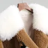 Femmes fourrure fausse vraie laine manteau femme long épais chaud hiver manteaux pour femmes col rabattu naturel agneau veste 18011 femmes