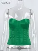 Женские танки Camis fsda без бретелек Satin Satin Top Top Green Sexy Sexy 2022 Summer Cami Y2K без рукавов чернокожи