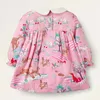 Girl's Dresses Little maven Baby Girls Long Sleeves Dress Pink Cotton Animal Lovely Children Casual Clothes Fashion for Kids 28 year