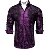 Men's Casual Shirts Luxury Gold Floral Black Clothing Purple Red Blue Social Tuxedo Dress DiBanGu 230201250x