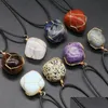 Charms Natural Crystal Irregar Stone Ball Pendants Wire Wrapped Amethyst Tiger Eye Stones Trendy Jewelry Making Wholesale Dr Dhgarden Dh8Qb