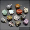 Charms Natural Crystal Irregar Stone Ball Pendants Wire Wrapped Amethyst Tiger Eye Stones Trendy Jewelry Making Wholesale Dr Dhgarden Dh8Qb