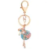 Porte-clés créatif nouveauté opales sac à main Design femmes sac pendentif à breloque mode porte-clés porte-anneau Crysatl porte-clés chaînes de voiture