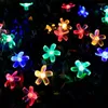 Strings Oo 5m 12m Peach Flower Solar Lamp Power LED String Fairy Lights Garlands Garden Christmas Decor For Outdoor