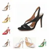 Fashion Womens pumps Izzy Plexi Sandal Shoes Crystal-Embellished Double silk-satin high Heels sandals women's brand France Wedding Shoes box