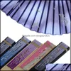 Party Favor Chinese Silk Fabric Folding Fan Women Hand Held Bamboo Fans Japanese Style Wedding Gift Decration Drop Delivery Home Gar Dhxpz