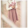 Girl's ES 2023 Spring New Teen Girls Casual Kids Clothing Two Color Patchwork Children A-Line Dress Cotton #7235 0131