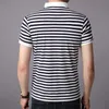 Men's T-Shirts Liseaven Men Tshirt Slim Fit Cotton Tee Shirt Stand Collar Short T-Shirt Striped T Shirts Men's Clothing Casual Shirt Homme Y2302