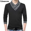 Męskie koszulki Liseaven Men Tops Tees TESE THIRTS LONG SLEEVE THIRTS T-shirty do męskiej koszulki plus rozmiar bawełniany jesienna zimowa odzież Y2302