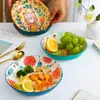 Plates 8 Inch Ceramics Plate Sushi Snack Dinnerware Dishes Dinner Serving Tray Tableware Porcelain Kitchen Utensils Dining