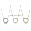 Hanger kettingen ros￩ goud kleurmerk kristallen ketting mode sieraden voor vrouwen 3413 Q2 drop levering hangers dhsjc