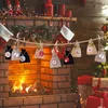 Christmas Decorations Advent Calendar Candy Gift Bag Hanging Drawstring Countdown Decoration For Wall Holiday Party Favors