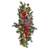 Dekorativa blommor Juldekoration Led Wreath Cordless Prelit Trairs Lights Up Home Holiday Festive Party Supplies