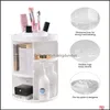 Organización de almacenamiento de baño Caja de rotación de 360 grados Organizador de maquillaje Círculo cosmético con bandeja Cas Drop Delivery Home Garden Hous Dhjbp