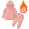 Set di abbigliamento Abbigliamento per bambini di 212 anni inverno maglione in pile per ragazzi e ragazze con cappuccio Abbigliamento sportivo in peluche 230202