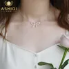 Naszyjniki wisiorek Ashiqi naturalny słodkowodny dziobek Naszyjnik 925 Srebrny ręcznie tkany biżuteria dla kobiet G230202