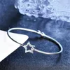 Bangle Fashion Hollow Star Open Bracelets For Woman All-matched Accessories Silver Color Jewelry 2023 Trend Bijoux Gifts SB105Bangle