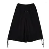 Men's Pants Men's Yamamoto Style Linen Contracted Japanese Leg Drawstring Design Loose Casual Knickerbockers