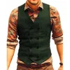 Men's Vests Men Vests Suit Vest Tweed Man Waistcoat Brown Black Groomman Wedding Clothing Jacket Victorian Style Steampunk Business 230202