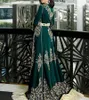 Party Dresses Dubai Muslim Wedding Dress Moroccan Kaftan Long Sleeve Evening Green Formal Prom Gowns Vestidos Custom