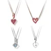 Pendant Necklaces Pan-Style S925 Sterling Silver Valentine's Day Necklace Love Heart Princess Women's Jewelry Charm Accessories Rose Gold Fashion G230202