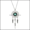 Pendentif Colliers Longues chaînes Dream Catcher Collier à la main Bohême 12 Zodiac Femmes Bijoux Cadeau Drop Livraison Bijoux Pendentifs Ot9Dn