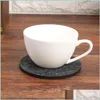 Maty Podkładki 10pc okrągłe filcowe stół stół pada odporna na szklankę mata kawa herbata napój kubek kubek akcesoria kuchenne Dro dhkmp