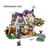 Bloklar Loz Yaratıcı Mini Cadılar Bayramı Hut House Block Block Moc Kabak Taşıma Mutlu Cadılar Bayram