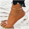 Anklets Bohemian Shell Heart Summer مجموعة للنساء سلحفاة أساور الكاحل الفتيات على سلسلة الساقين مجوهرات الإناث هدية إسقاط تسليم DHF4T