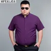 Chemises habillées pour hommes Printemps été hommes chemise formelle à manches courtes chemise de bureau grande taille 9XL 10XL 12XL 14XL poches robe d'affaires chemise de mariage 54 56 230201