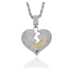 Pendant Necklaces Fashion Jewelry Fl Diamond Heart Necklace For Man Woman Broken Hearts Drop Delivery Pendants Dh1Tb