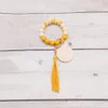 2023 Nieuwe siliconen armband sleutelhanger gemengde kleur wol bal Koreaans fluwelen handgemaakte tassel hanger sleutelring groothandel