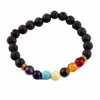 STRAND Assorteerde 8 mm kralen Bracelet Natuursteen Vulkanische vrouwen Mannen Zwarte lava