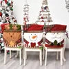 Housses de chaise Creative Élastique Couverture De Noël Père Noël Housses Coussin De Siège Salle À Manger Décor Décoration