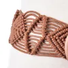 Cinture stile bohémien vintage da donna Cinture eleganti lavorate a maglia con decorazioni larghe (marrone)