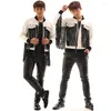 Stage Wear Male Singers Concert Tassel Leather Jacket Nightclub Dj Gogo Dance Costume Bar Performance Clothing Show Costumes BL2215