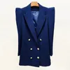 Womens Suits Blazers Tide Marka Retro Moda Tasarımcısı Ceket Omuzlar Omuzlar Çift Kırıltılmış İnce Plus Boyut Kadın Giysileri A382