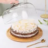 Other Kitchen Tools Creative Transparent Glass Food Covers Cake With Wood Tray Dessert Dustproof Protective Dia 242629cm 230201