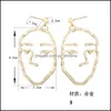 Dangle Chandelier Fashion Face Mask Abstract Earrings Simple Personality Exaggerated Punk Style Earring For Woman Girls Jewelry Gi Otj9L