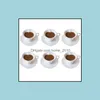 머그잔 유럽 스타일 도자기 팬시 하트 형태의 커피 컵과 접시 세트 순수한 흰색 쉼표 차 창조적기구 드롭 배달 홈 G dhukf