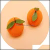 Scatole per gioielli Festival Adorabile custodia arancione Confezione regalo per anello floccato in plastica Confezione per anelli Kawaii 55 E3 Confezione per consegna a goccia Dhcva