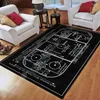 Carpets Vintage Ice Hockey Rink Baseball Area Rug 3D Printed Room Mat Floor Anti-slip Carpet Home Decoration Themed Living