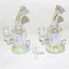 Regenbogen dicke Glasbongs Wasserpfeifen Glas Wasserpfeifen Becher Bong Heady Recycler Dab Rigs mit 14 mm Kopf männlich